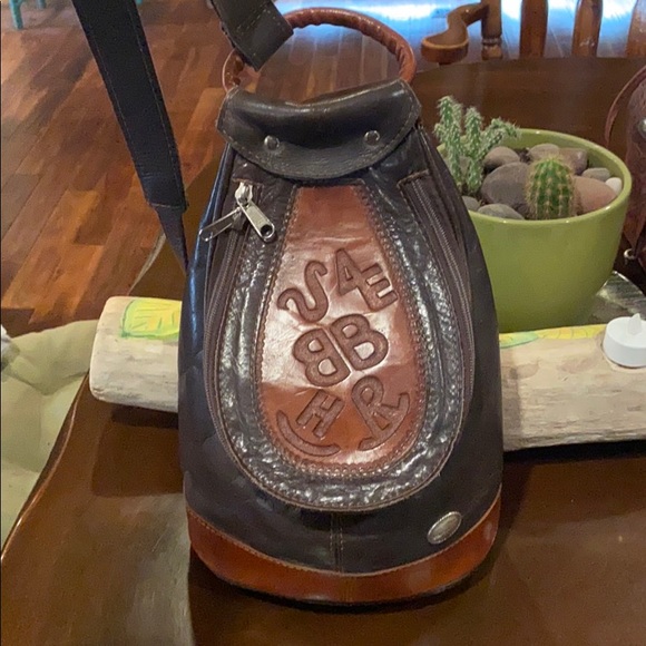 Vintage American west hand tooled bag